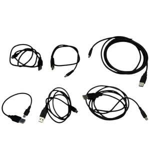 Lot of 6 USB to Mini USB Charging Data Cables Black